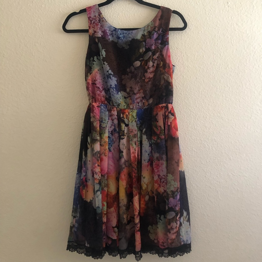 Betsy’s Johnson rainbow floral lace detail…